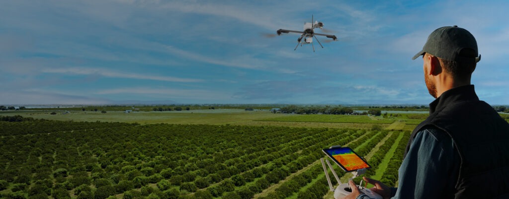 Drone flying over Farm